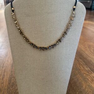Stella and Dot Gold, Black and Jeweled Women's Necklace